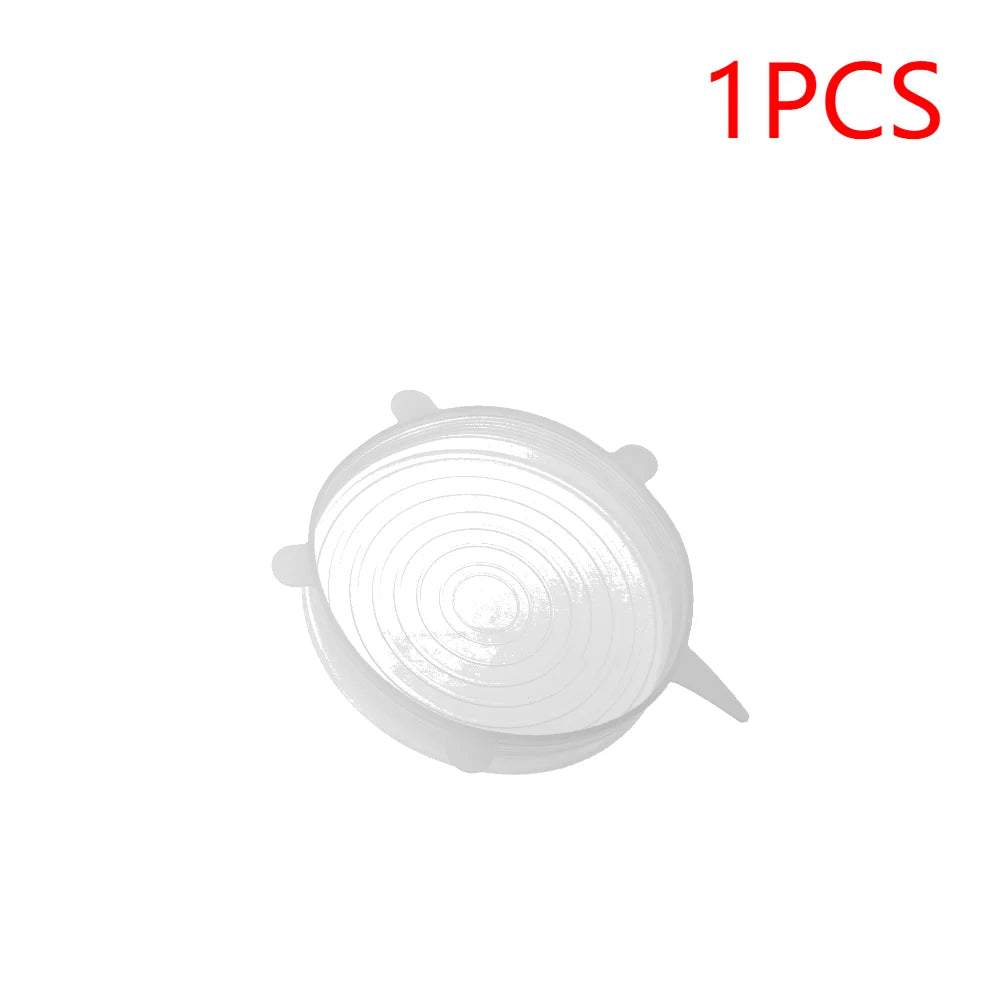 1/5pcs Silicone Preservation Cover Reusable Airtight Food  Universal Dish Stretch Round Lids Food Grade Storage Covers For Kitch