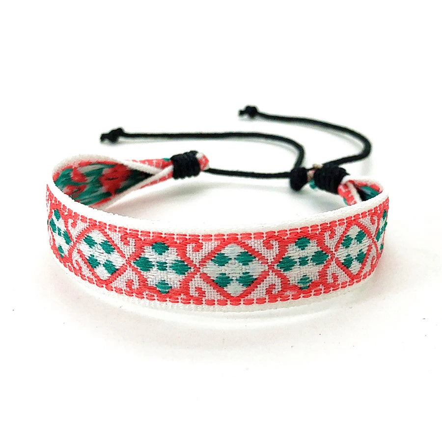 Boho Woven Friendship Love Wrap Bracelets Rope Handmade Thread Braided Ethnic Embroidery Wristbands Women Men Jewelry Adjustable