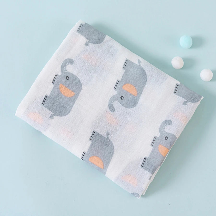 Baby Swaddle Blanket Cotton Soft 2 Layer Muslin Newborn Summer Blankets Quick Dry Kids Bath Towel Baby Stroller Blanket Cover