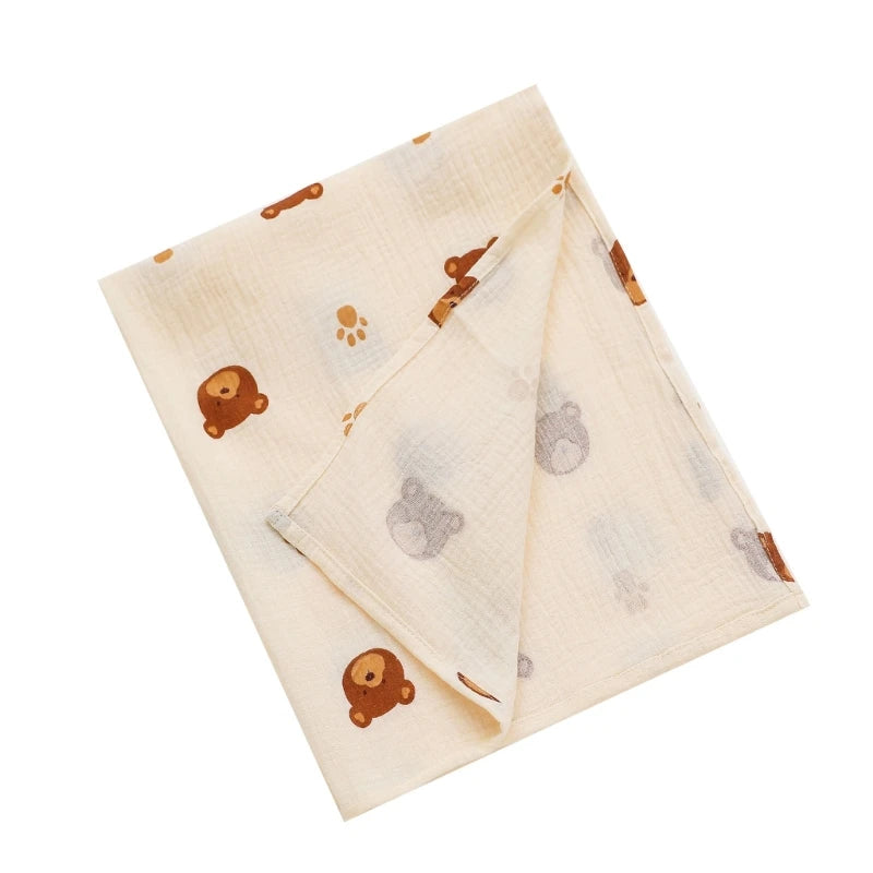 Baby Cotton Muslin Swaddle Blanket Floral/Animal Print Stroller Blanket Infant Diaper Newborn Receiving Blanket