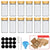12 pcs Glass Spice Jars with Bamboo Lids Include with Minimalist Spice Labels Stickers Collapsible Funnel Kitchen Spice Jar Set