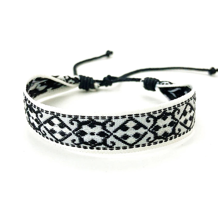Boho Woven Friendship Love Wrap Bracelets Rope Handmade Thread Braided Ethnic Embroidery Wristbands Women Men Jewelry Adjustable