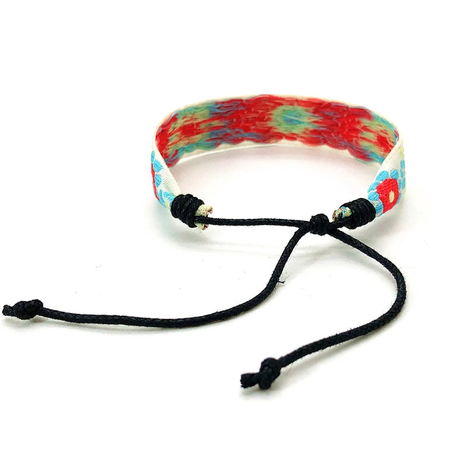 Boho Woven Friendship Love Wrap Bracelets Rope Handmade Thread Braided Ethnic Embroidery Wristbands Women Men Jewelry Adjustable