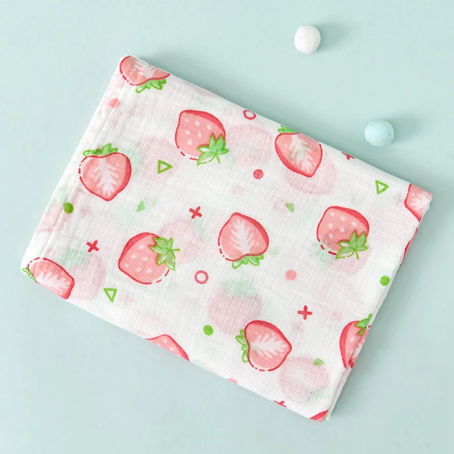 Baby Swaddle Blanket Cotton Soft 2 Layer Muslin Newborn Summer Blankets Quick Dry Kids Bath Towel Baby Stroller Blanket Cover