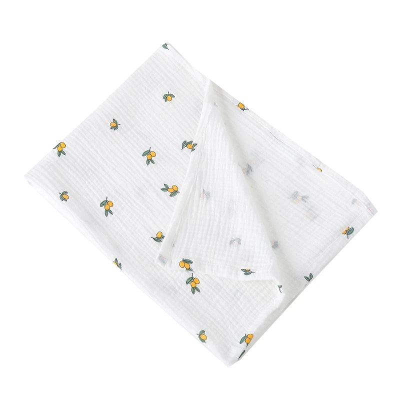 Baby Cotton Muslin Swaddle Blanket Floral/Animal Print Stroller Blanket Infant Diaper Newborn Receiving Blanket