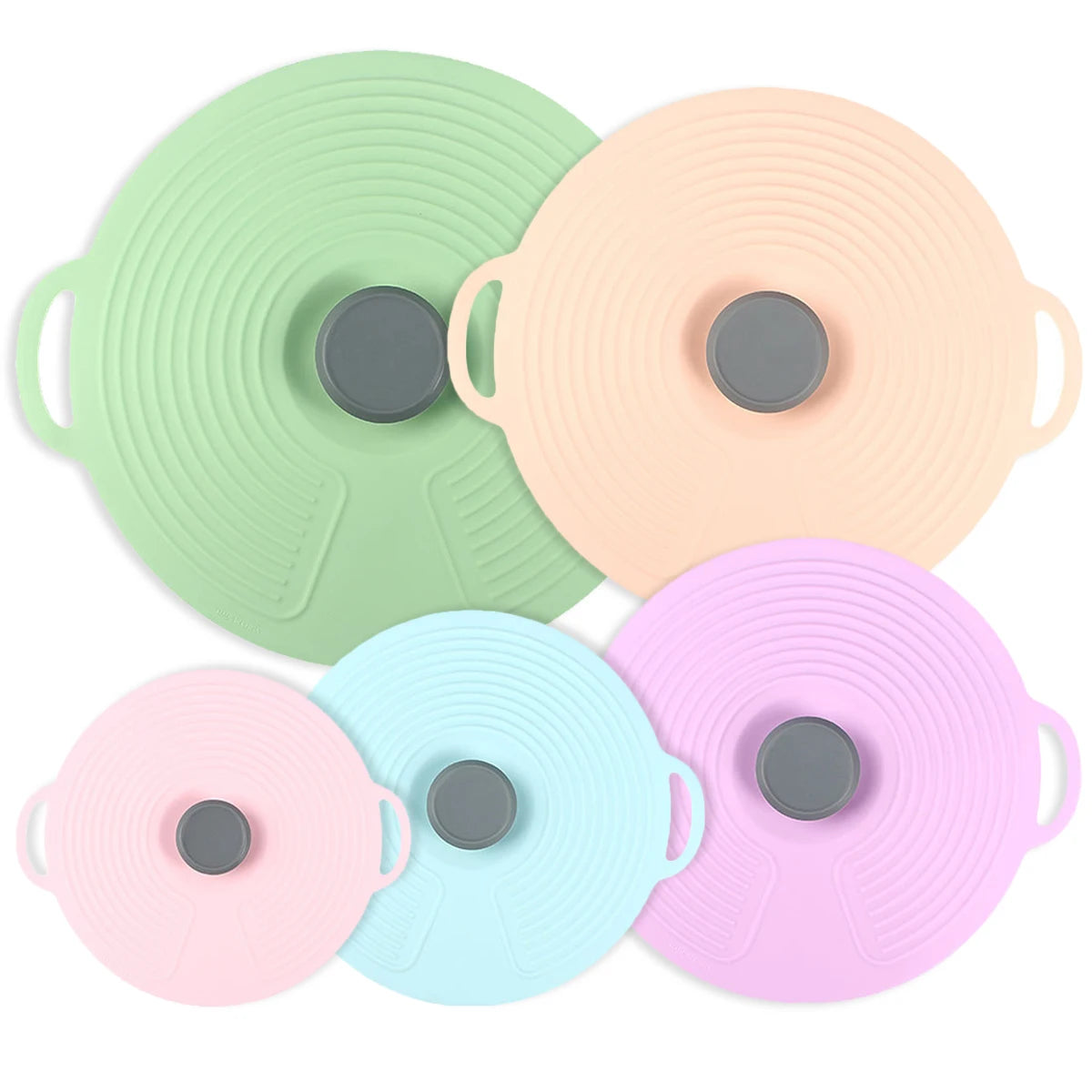 Leeseph Silicone Lids for Bowl, Reusable Sealed Suction Lids Fits Cups, Bowls, Plates, Pots, Pans, Food Storage Kitchen Gadgets