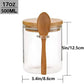 Airtight Glass Jars With Bamboo Lids And Spoons Glass Canisters With For Spice Beans Spooned seasoning jar