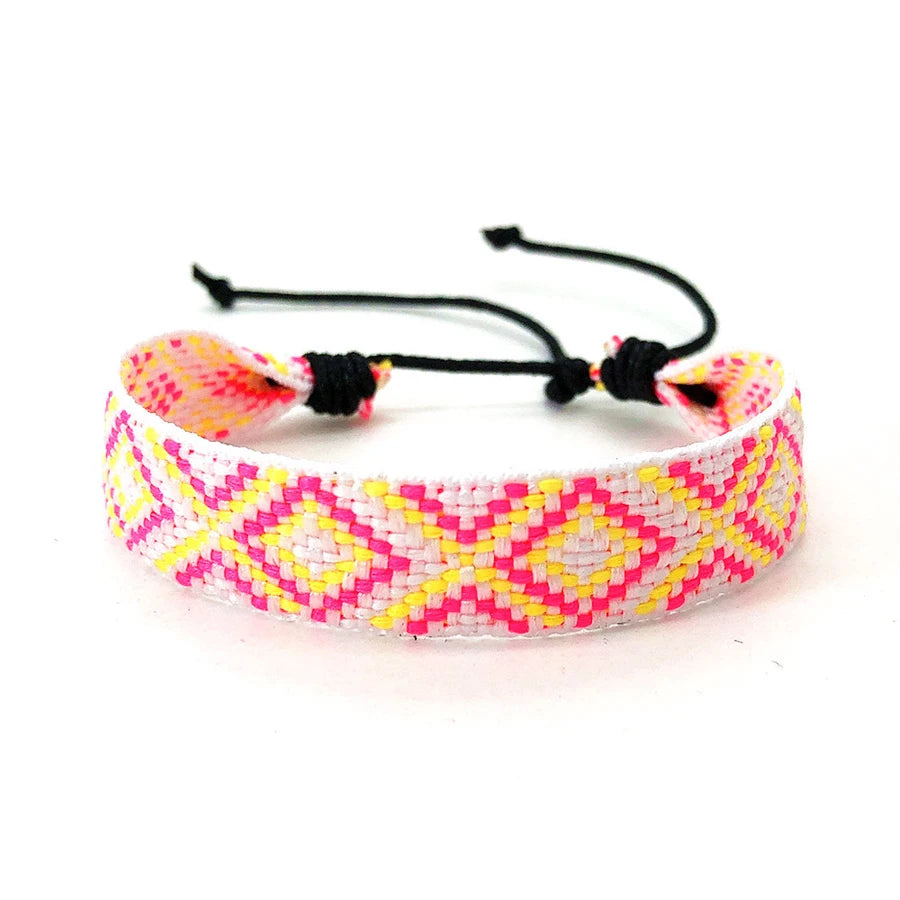 Boho Woven Friendship Love Wrap Bracelets Rope Handmade Thread Braided Ethnic Embroidery Wristbands Women Men Jewelry Adjustable