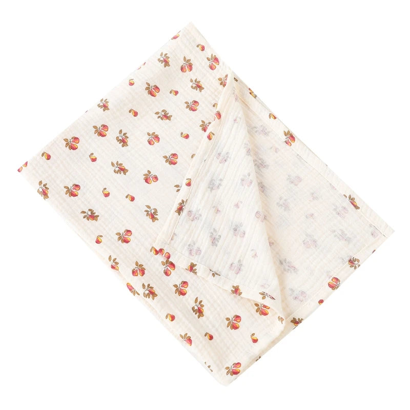 Baby Cotton Muslin Swaddle Blanket Floral/Animal Print Stroller Blanket Infant Diaper Newborn Receiving Blanket
