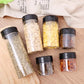 12/1Pcs Clear Plastic Spice Jars with Black Lids Reusable Screw-Top Containers  for Kitchen Herbs Powders Peppers Grilling Jars