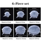 6PCS Adaptable Lid Silicone Cover Food Caps Elastic Stratchy Fresh Microwave Lids Stretch Silicone Cover for Kitchen Accessories