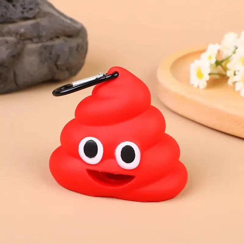 creative poop shaped pet poop waste bag dispenser portable pet bin bag holder with clip pet dog leash outdoor walking and travel