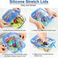 24-6Pcs Reusable Food Silicone Stretch Lids Elastic Silicone Lid Cap Food Covers for  Bowl Cups Containers Keep Food Fresh